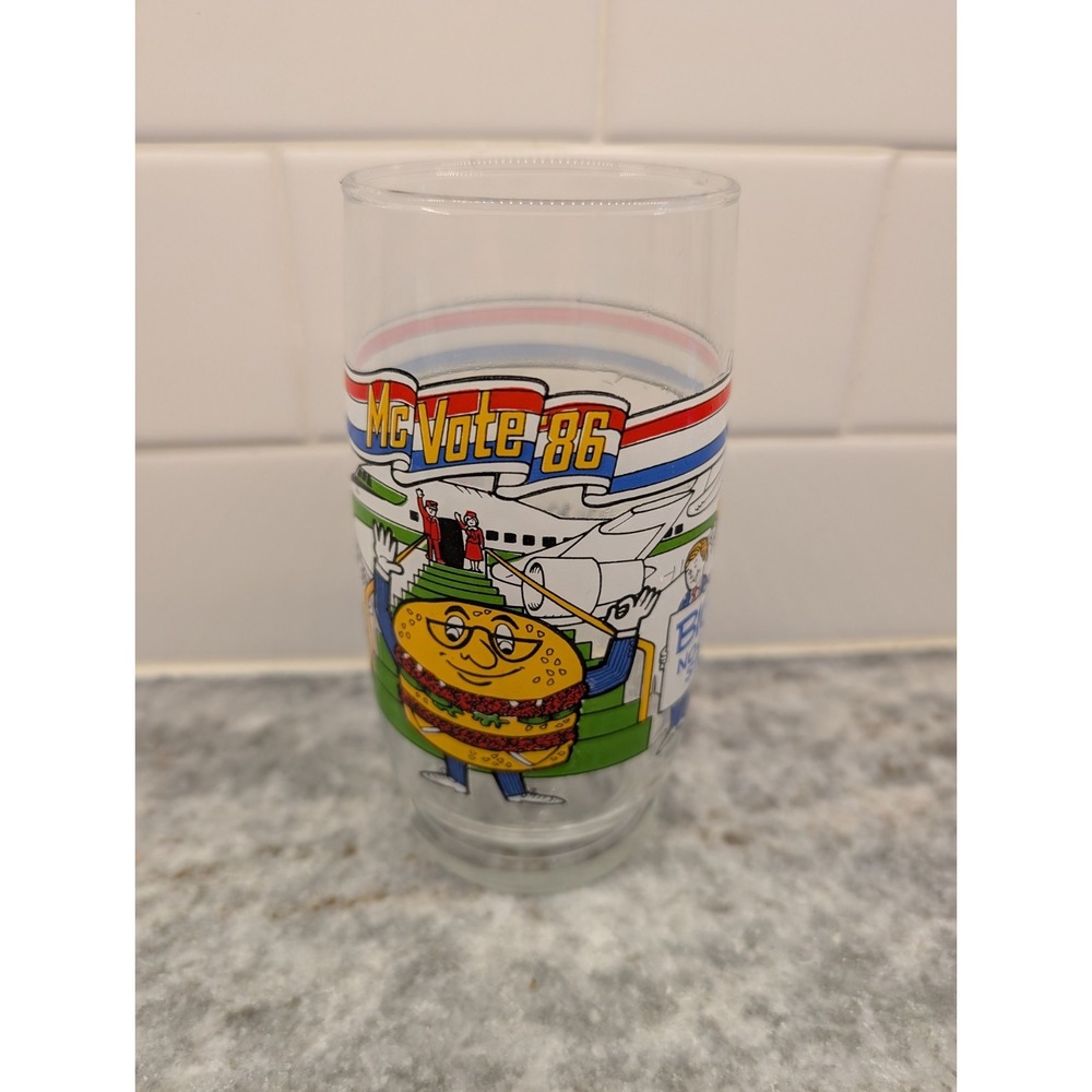 1986 McDonald's Big Mac - McVote - Collectible Drinking Glass